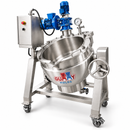 Gummy Molds 100L commercial gummy cooker shown in tilted discharge position