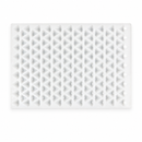 Full vertical top view of an empty 2mL diamond gummy mold with 179 cavities on a white background