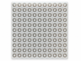 Commercial silicone peach ring gummy mold landscape top view