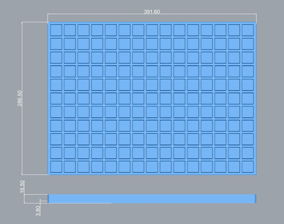 6ml square gummy mold layout