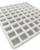 Close-up of 7.4mL brick silicone gummy mold cavities