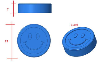 Moule gommeux pour pièce de monnaie Smiley Face de 3,3 ml